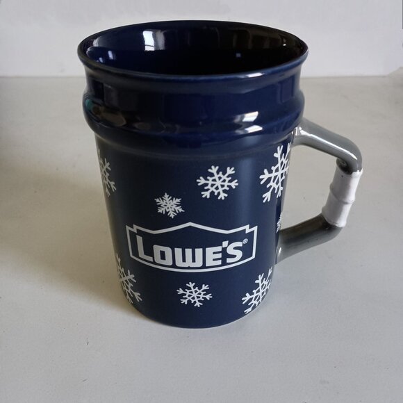 Lowe's limited edition "mini bucket" snowflake coffee holiday mug BRAND NEW - Picture 2 of 3